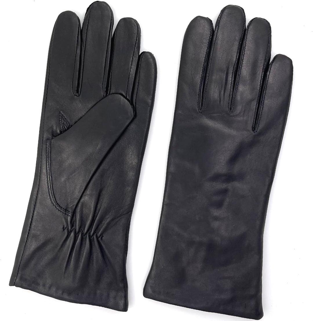 ZLUXURQ Damen Leder Handschuhe echtes Lammleder und mit Kaschmir Wolle gefütterte warme Winter Hands