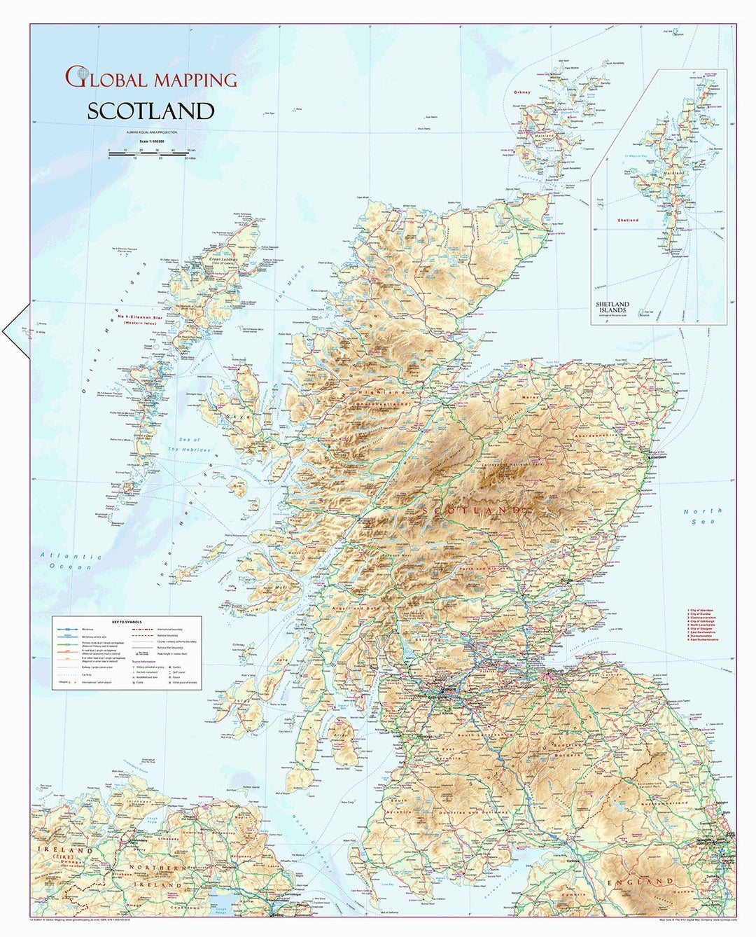 Schottland Physical – Wandkarte – nur Papier