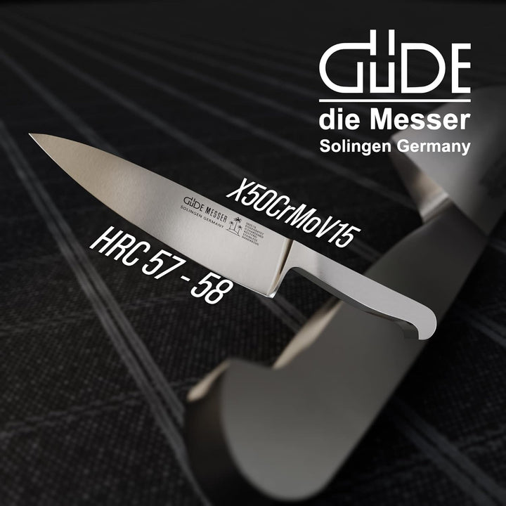 GÜDE Solingen - kleines Kochmesser geschmiedet, 16 cm, Ganzstahl, KAPPA, Küchenmesser, Handmade Germ
