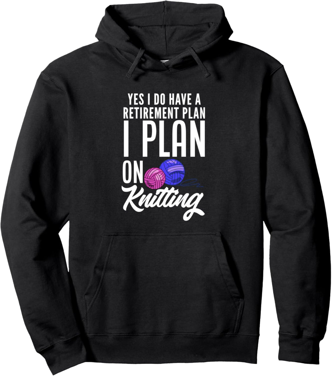 Stricken Rente Rentner Lustiges Stricken Pullover Hoodie