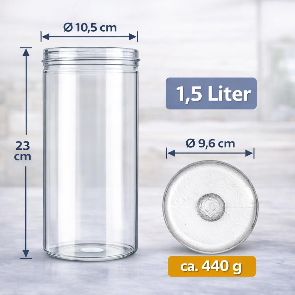 Fermentierglas 1,5L Fermentierset aus Borosilikatglas mit Gewicht für Sauerkraut, Hot Sauce, Met, Ci