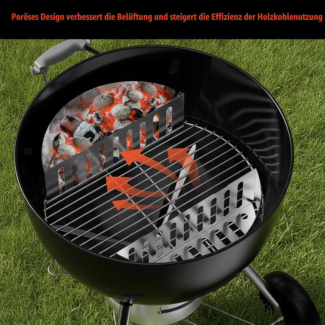 onlyfire Edelstahl Kohlekorb 2er Set, Holzkohlekörbe für Kugelgrill, Charcoal Grills, Kettle Grills,