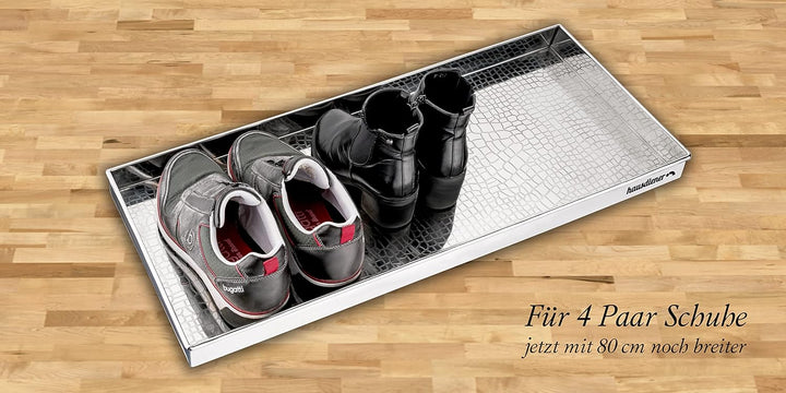 hausdiener Schuhtablett Schuhwanne Schuhabtropfschale Schuhmatte, hoher Rand, Boot Tray (Silber, Ede