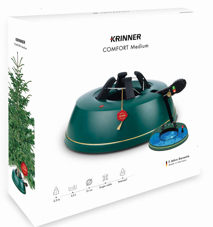 Krinner Comfort Weihnachtsbaumständer, Grösse M, Plastik, Blaugrün, 36 x 36 x 10.5