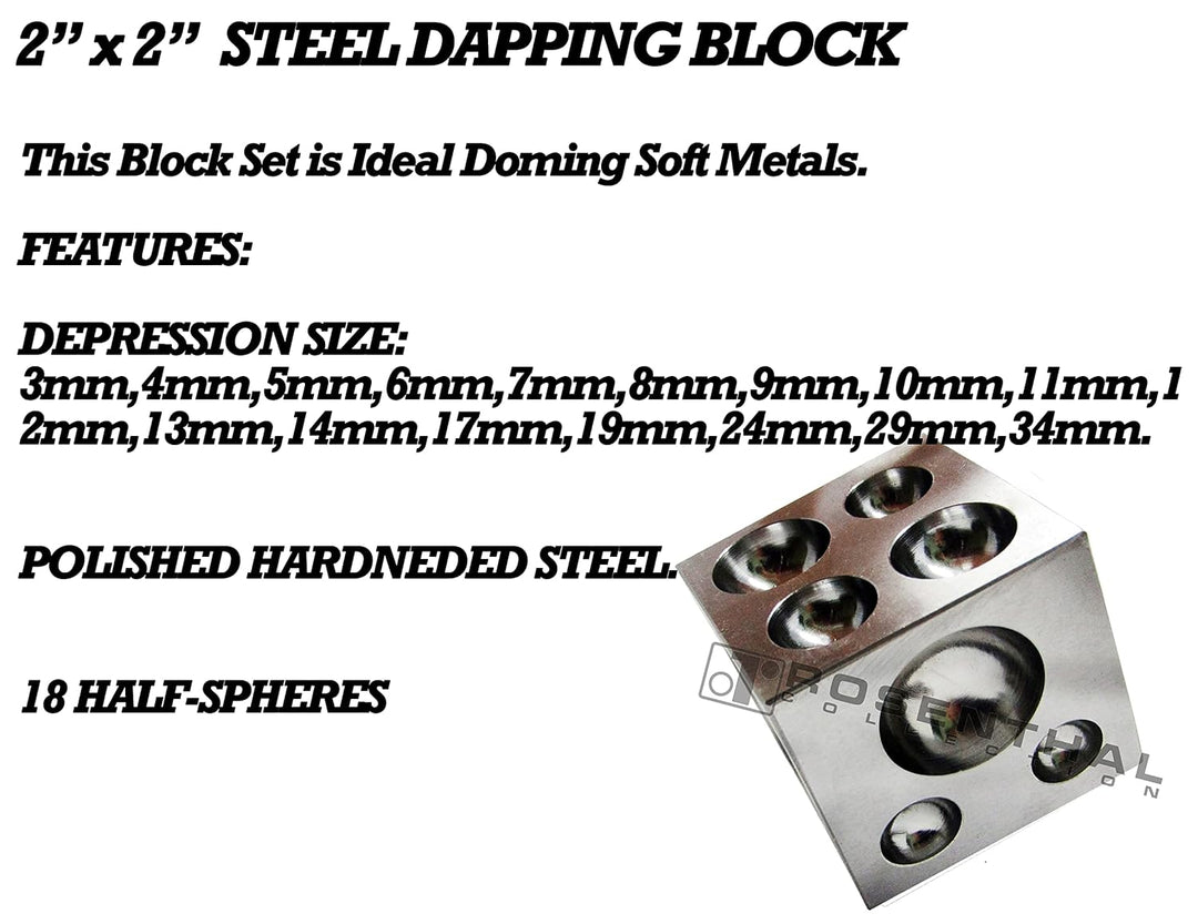 Complete 26-Piece Metal Forming Dapping Doming Punch and Block Set 2.3mm to 25.0mm by Bench Wizard 2