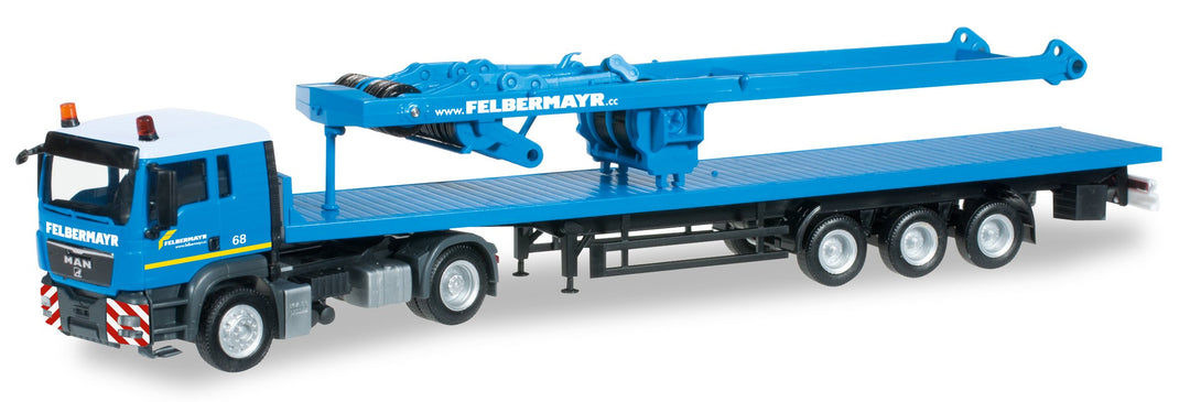 herpa 303781 - Man TGS Flachbett-Sattelzug Felbermayr, L