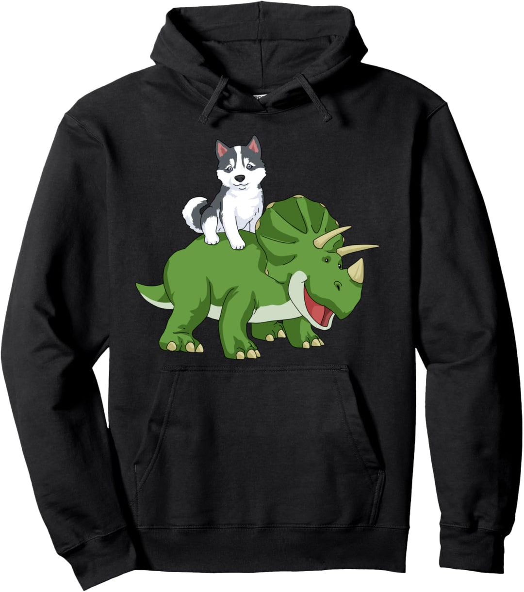 Sibirischer Husky Hoodie Triceratops Hund Siberian Husky Pullover Hoodie
