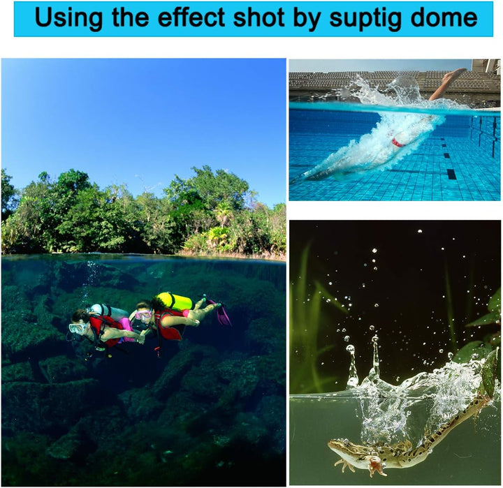 Suptig Dome, Dome Port, Unterwasserkuppel kompatibel für GoPro Hero 7 Black Hero 6 Hero 5 Hero 2018,