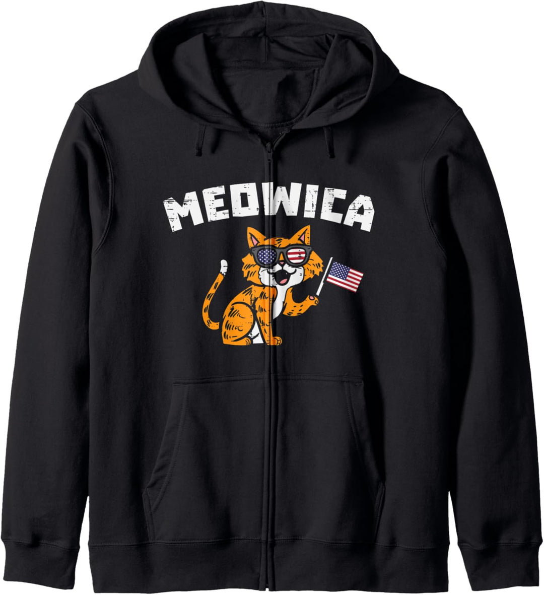 Meowica Sunglasses Cat US American Flag 4th Of July Fourth Kapuzenjacke