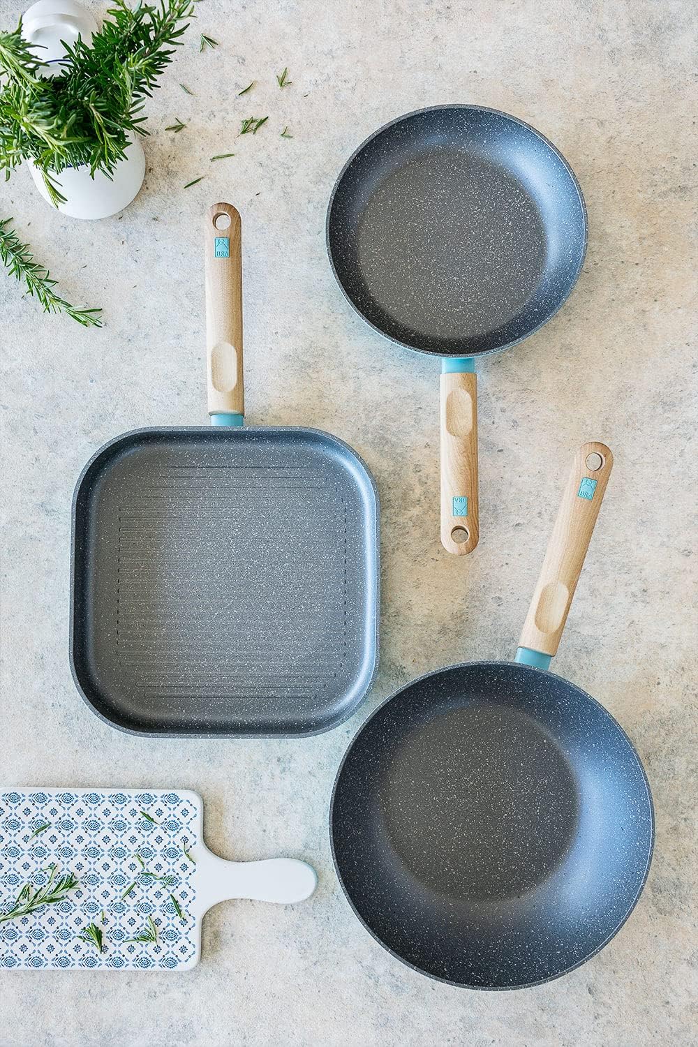 BRA Nordik | Wok 28 cm, geschmiedetes Aluminium mit Antihaftbeschichtung, für alle Herdarten einschl