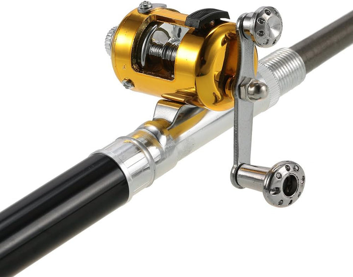 Lixada Mini Angel Reel Combo Kit, Pen Angelrute + Fishing Wheel + Angelschnur + Weiche Köder + Hooks