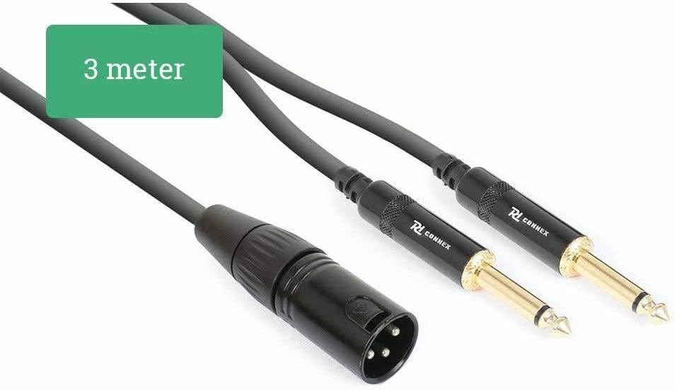 PD Connex Kabel – CX56-3 – 1x XLR-Stecker – 2x 6,3 Millimeter-Monobuchse 3 Meter, 3 Meter