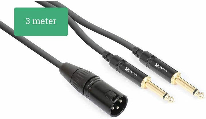 PD Connex Kabel – CX56-3 – 1x XLR-Stecker – 2x 6,3 Millimeter-Monobuchse 3 Meter, 3 Meter