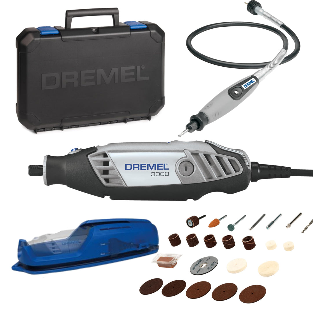 Dremel 3000 Multifunktionswerkzeug 130W, Set mit 1 Aufsatz, 25 Zubehörteilen, Variable Drehzal 10.00