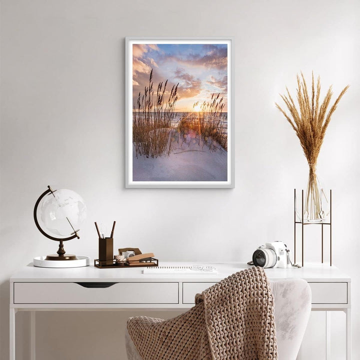 Wandposter Art Prints 50x70cm Poster Weissrahmen Westen auf der Strand Küche Wanddeko Bild Wand Kuns