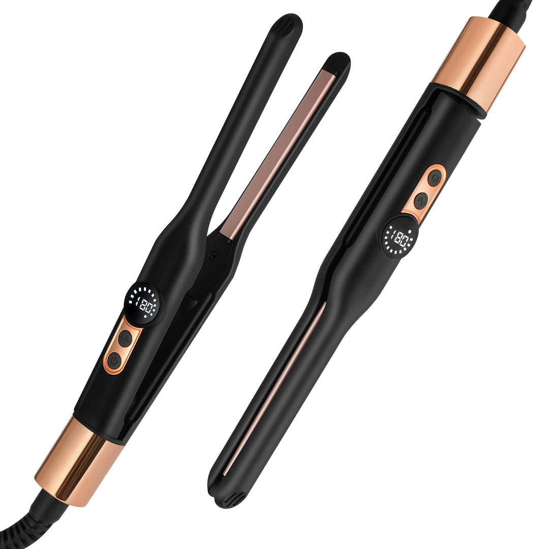 LOPHE Mini Glätteisen, 2 in 1 Haarglätter Locken und Glätten,Tragbarer Reise-Mini-Haarglätter für Ku