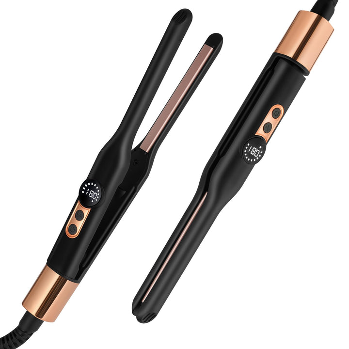 LOPHE Mini Glätteisen, 2 in 1 Haarglätter Locken und Glätten,Tragbarer Reise-Mini-Haarglätter für Ku