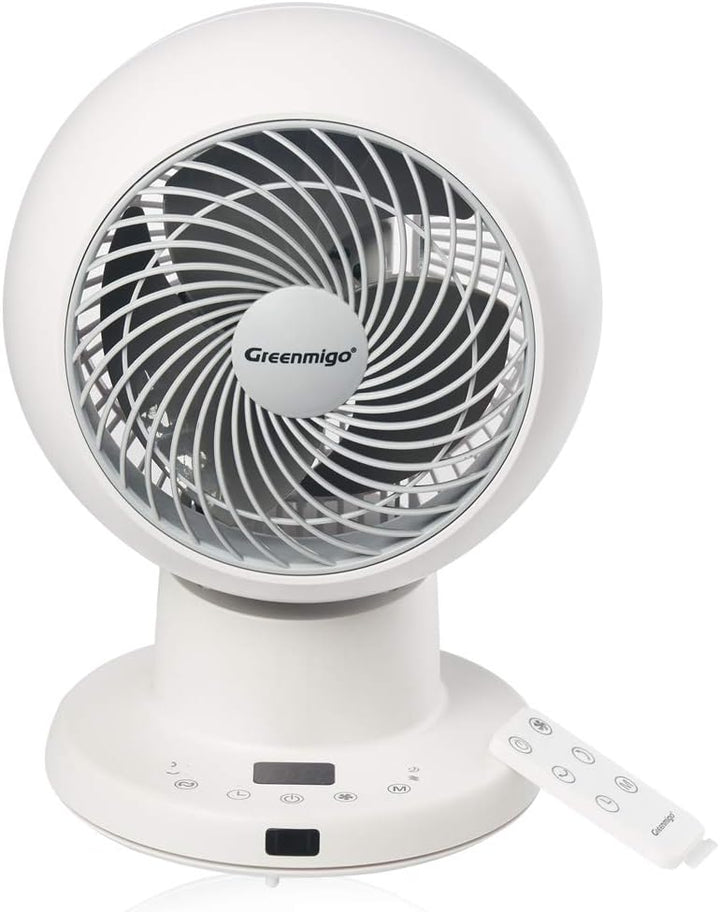 DC Motor Ventilator Leise - 3D Turbo Mit Fernbedienung, Tischventilator Oszillierend, 5 Geschwindigk