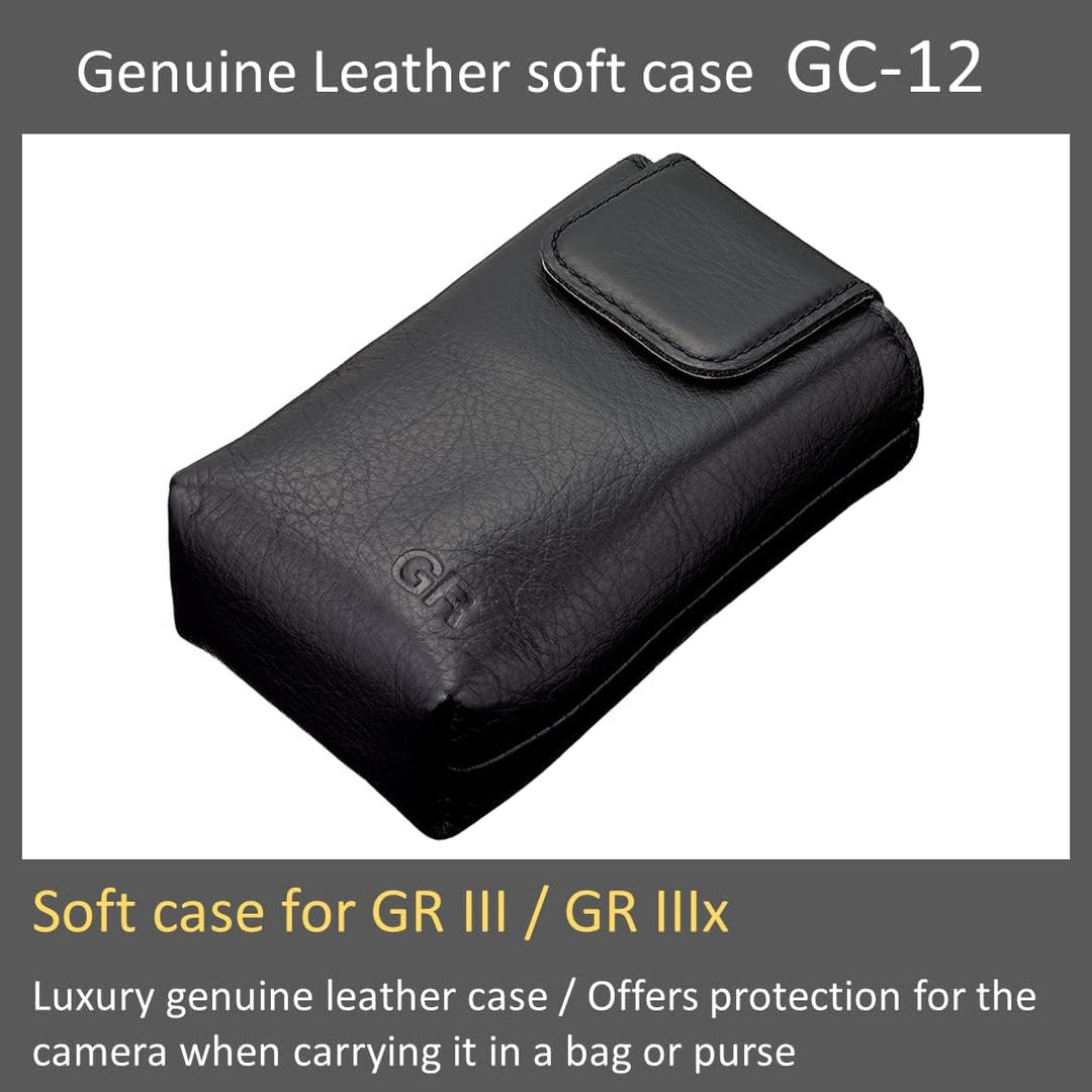 Ricoh GR IIIx Digitalkamera [Brennweite 40 mm] & Weiche Tasche aus echtem Leder GC-12 [Kompatible Mo