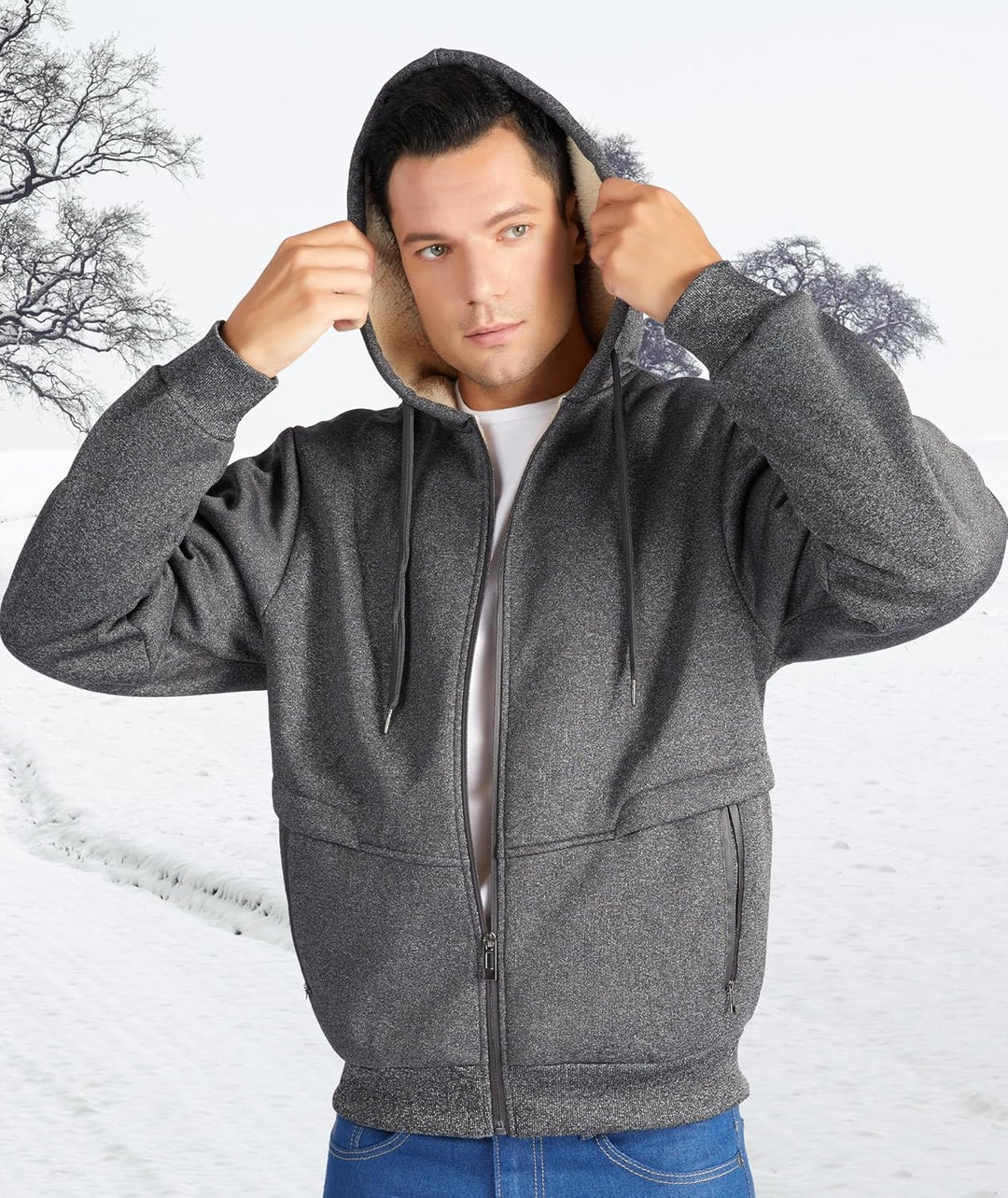 igeekwell Herren Hoodie, Herren Reissverschluss Kapuzenpullover Fleece Kapuze Casual Sweatshirt Clas
