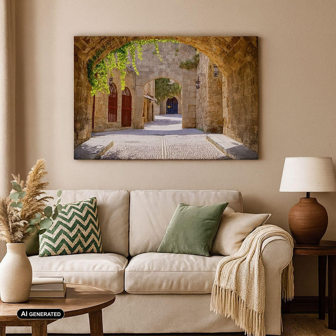 Bilder auf Leinwand 100x70cm Leinwandbild Strasse Geschichte Architektur Denkmal Gross Wanddeko Bild