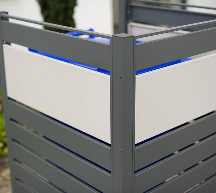 WESTMANN 1er Mülltonnenverkleidung Planum | Metall 80x80x120 cm Grau/Hellgrau | Mülltonnen Sichtschu