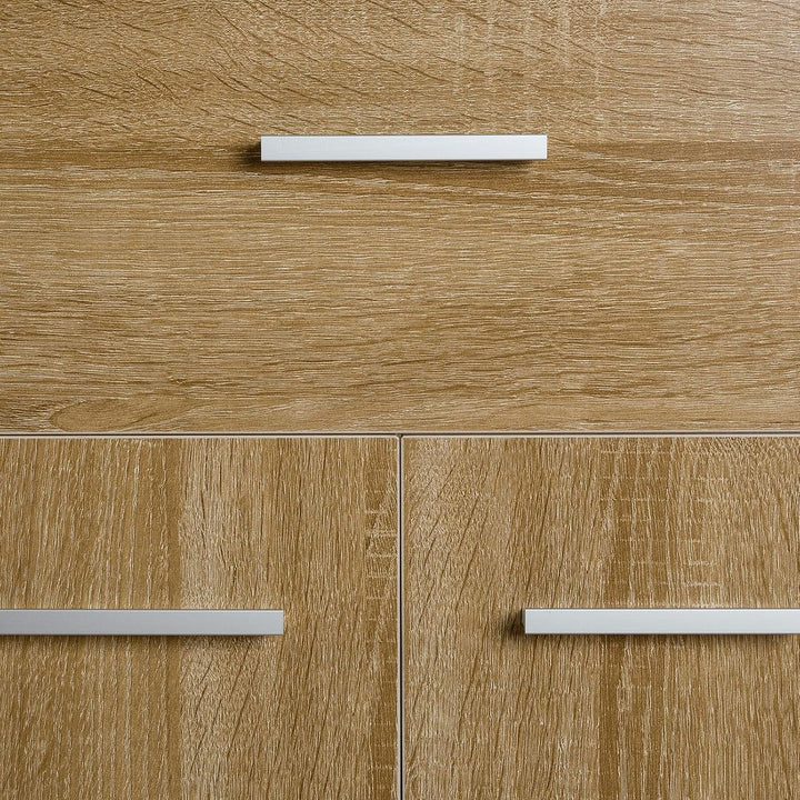 CARO-Möbel Kommode Sideboard Schrank Tommy in Sonoma Eiche, Anrichte Highboard mit Schublade und 2 T
