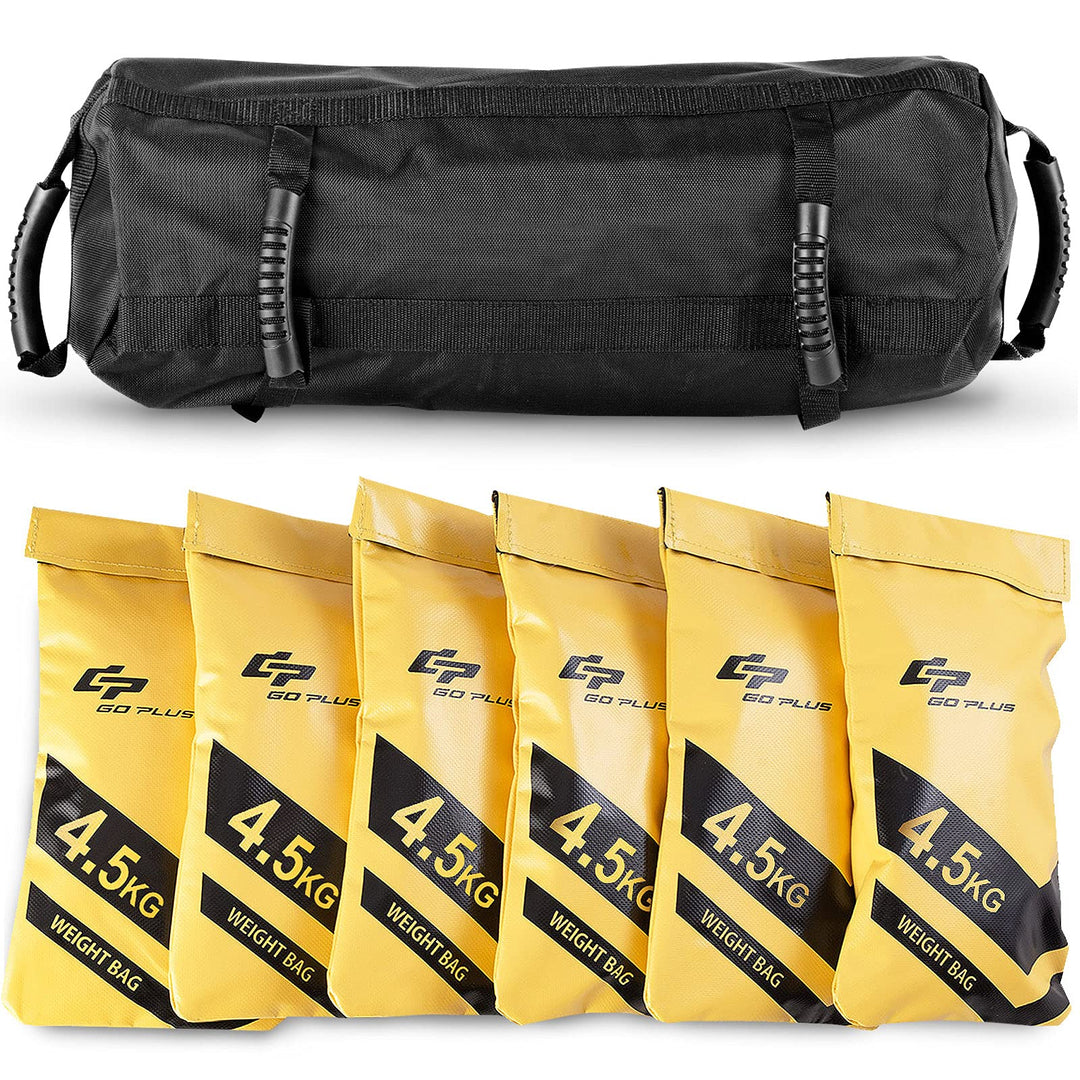 GOPLUS Gewichtssandsäcke Einstellbar, Trainingssandsack inkl. 6 x 4,5 kg Sandsack 6 Gummigriffe und