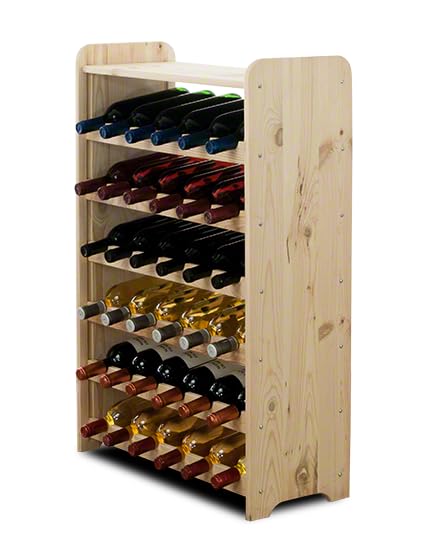 PROREGAL Weinregal PINOTWINE C | HxBxT 87,2x63,2x26,5cm | 36 Flaschen | Massives Kiefernholz | Natur