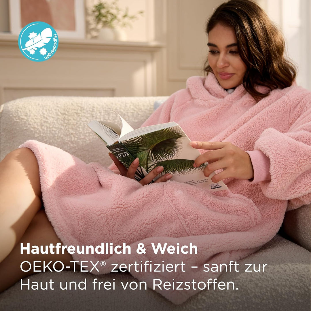 BEDSURE Hoodie Decke mit Ärmeln - Kuschelpullover als Geschenke für Frauen - Übergrosser Tragbare De