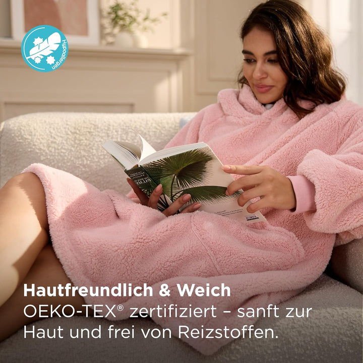 BEDSURE Hoodie Decke mit Ärmeln - Kuschelpullover als Geschenke für Frauen - Übergrosser Tragbare De