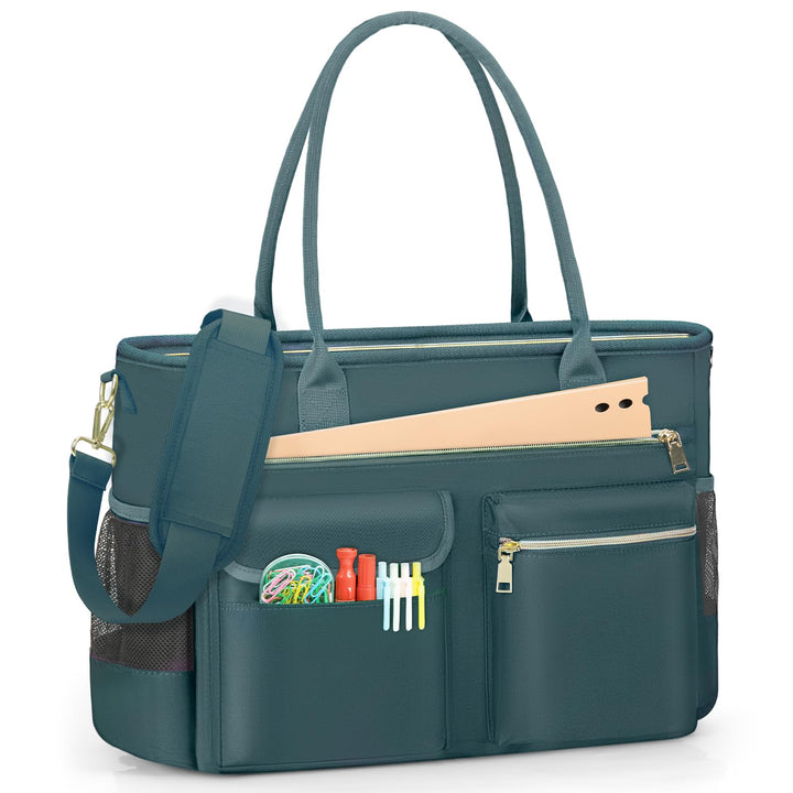 RAINSMORE Lehrertasche Damen Gross Laptoptasche 15.6 Zoll Arbeitstasche mit Isolierter Tasche Uni Kr
