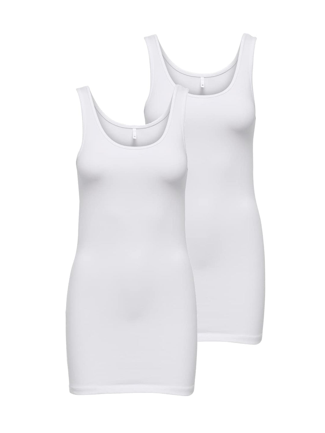 ONLY Female Tanktop Onllive 2-Pack Tanktop XS White3 Long, XS White3 Long