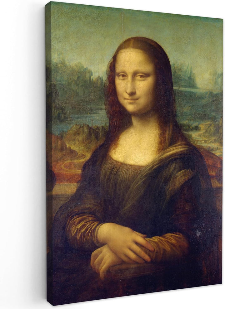 MuchoWow Leinwand Bilder, Einzigartige Wanddeko mit Rahmen, Mona Lisa - Leonardo da Vinci, Wandbilde