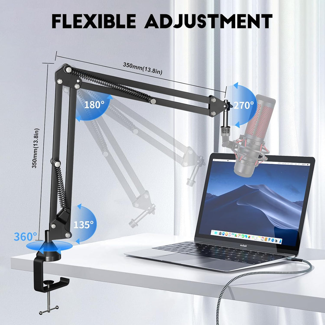Mikrofon Arm,Aokeo AK-35 Mikrofon Ständer Arm für Blue Yeti,Blue Snowball,HyperX QuadCast,SoloCast,E
