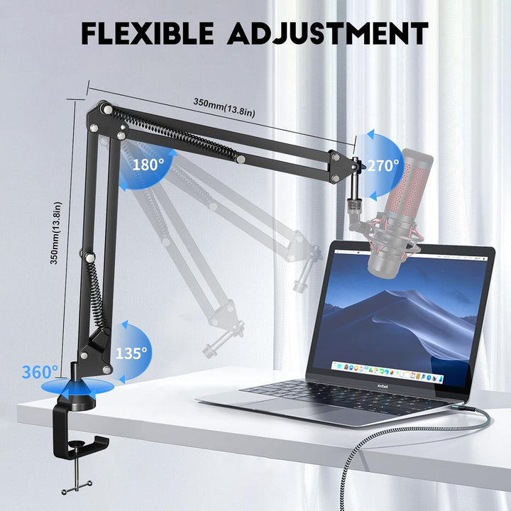 Mikrofon Arm,Aokeo AK-35 Mikrofon Ständer Arm für Blue Yeti,Blue Snowball,HyperX QuadCast,SoloCast,E