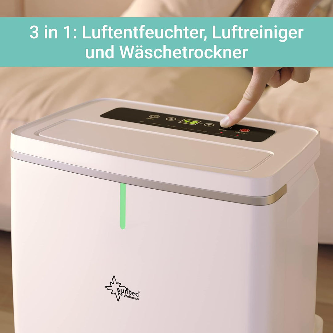 SUNTEC DryFix 20 Lumio Luftentfeuchter – Für Räume bis 63 m2 bzw. 150 m3 – Raumentfeuchter mit 20 l/