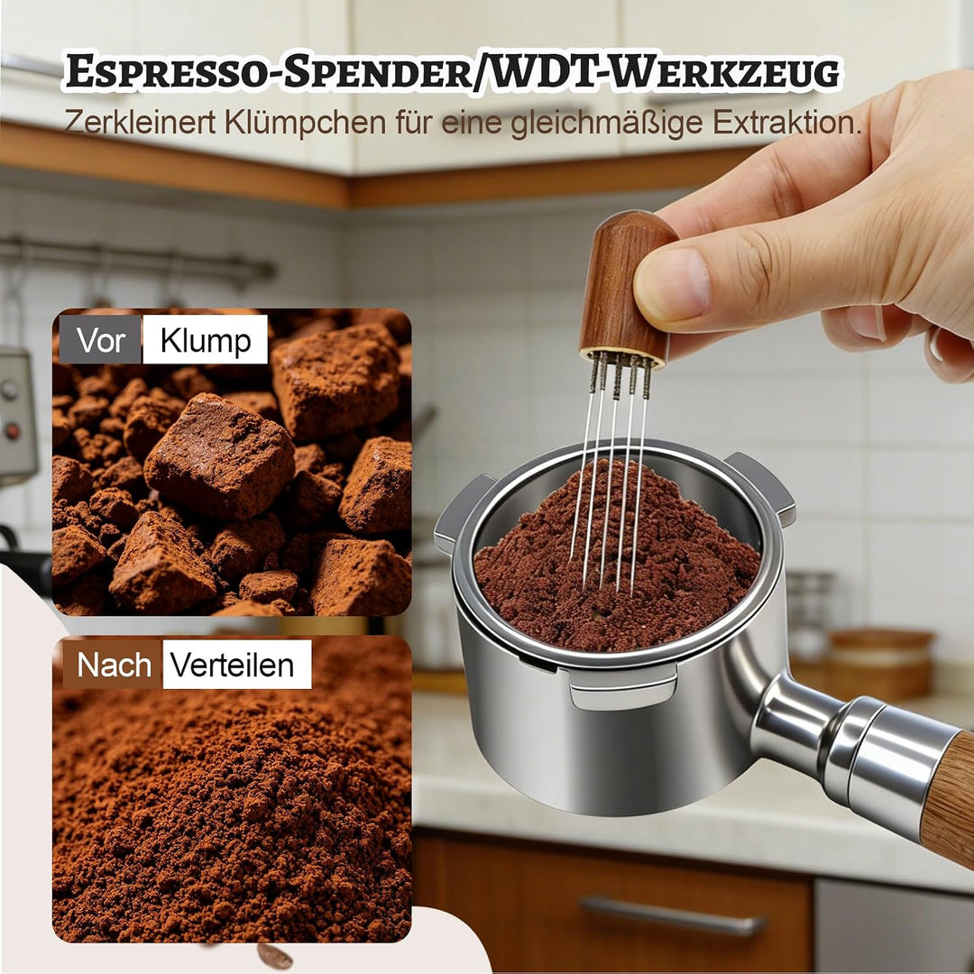 Scettar 304 Tamper 51mm Leveler 51mm, Espresso Zubehör Kaffee Tamper,WDT Tool,Tampermatte Set Kaffee