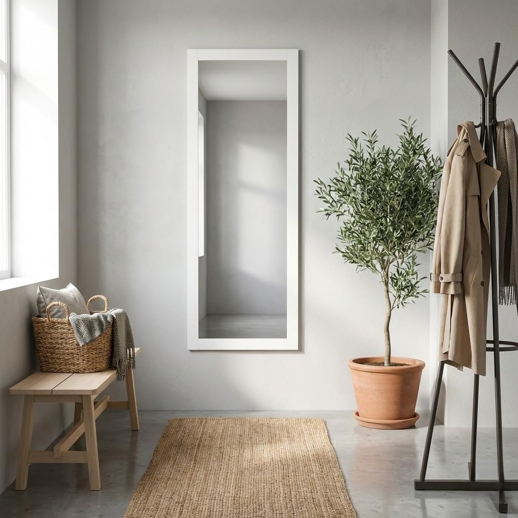 ARHome Wandspiegel, Smart, 140 x 50 cm, Weiss, Spiegel, Made in Italy Weiss 140 x 50, Weiss 140 x 50