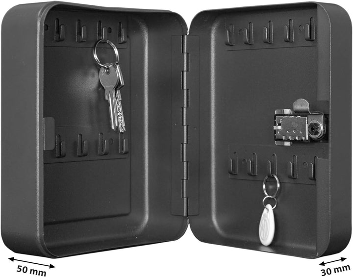 banjado® Burg-Wächter® abschliessbarer Schlüsselkasten mit Motiv Blaue Struktur für 20 Schlüssel - S