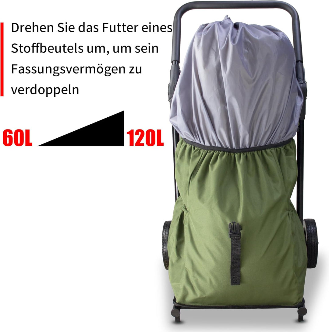 Einkaufstrolley, Klappbarer bis 50kg Einkaufswagen 120L Einkaufstasche Shoppingtrolley Handwagen für