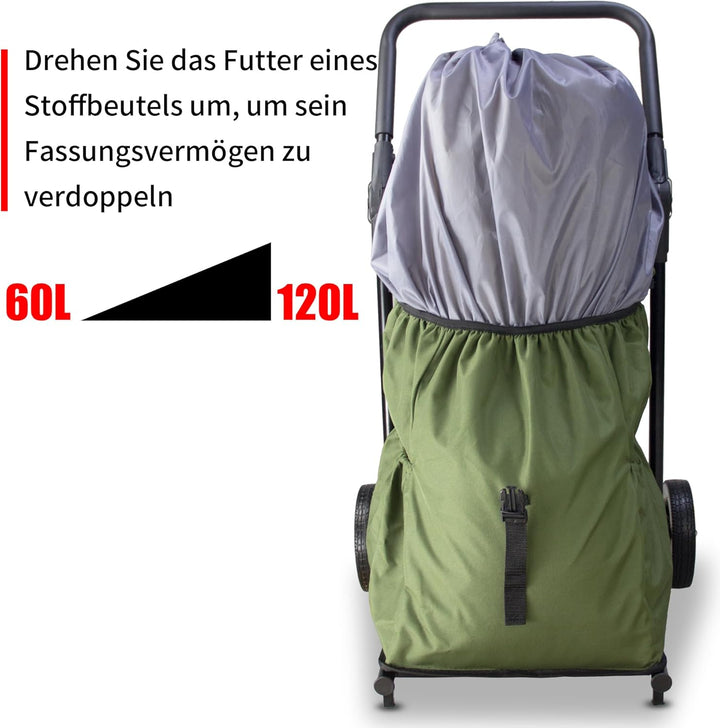 Einkaufstrolley, Klappbarer bis 50kg Einkaufswagen 120L Einkaufstasche Shoppingtrolley Handwagen für