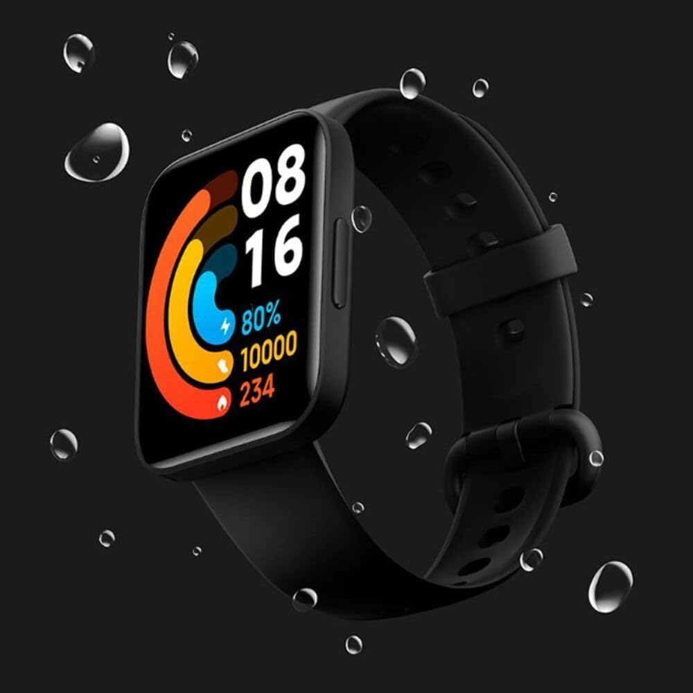 Xiaomi Poco Watch (Schwarz), SpO2-Messung, Herzschlag, AMOLED-Display, 1,6 Zoll, GPS, Wasserbeständi