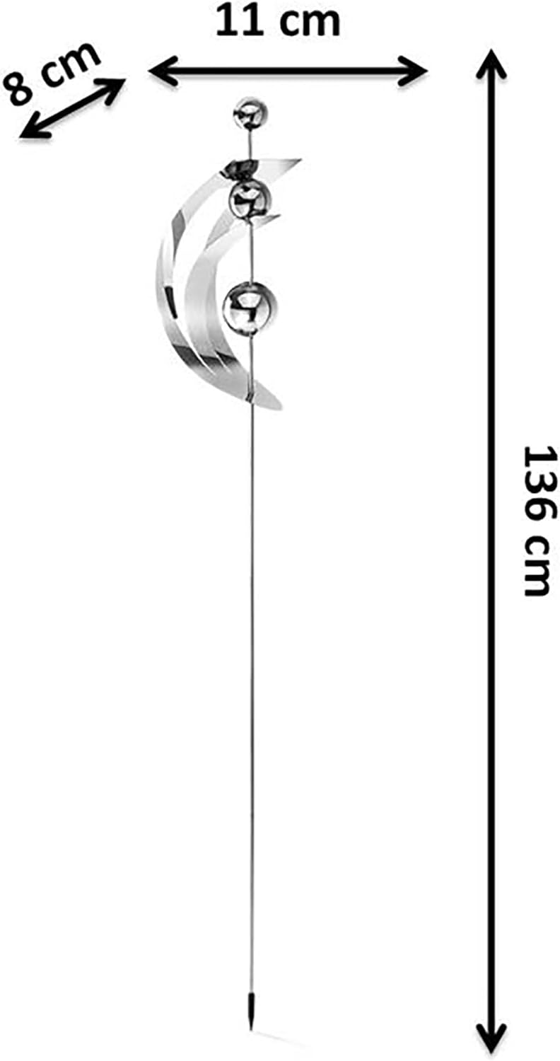 Kobolo Gartenstecker Dekostecker Wing aus Edelstahl Silber 136 cm - Aussenbereich
