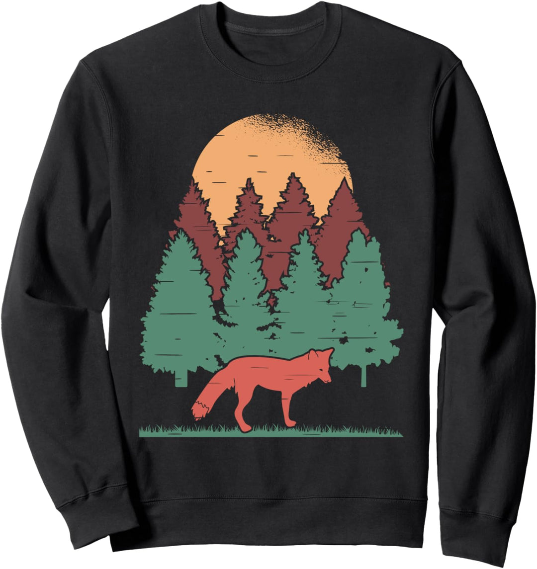 Fuchs und Bäume Shirt Vintage Forest National Park Geschenk Sweatshirt