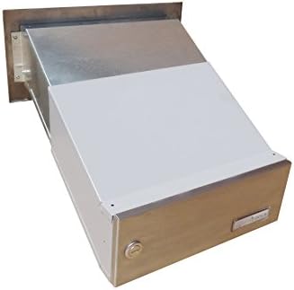 D-042 Edelstahl Mauerdurchwurf Briefkasten mit Klingel (Tiefe: 35-50 cm) - LETTERBOX24.de