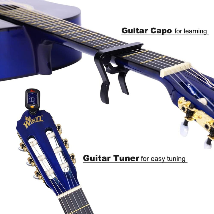 Winzz Konzertgitarre 4/4 Anfänger Set - 39 Zoll Klassische Gitarre Kit mit Nylonsaiten für Erwachsen