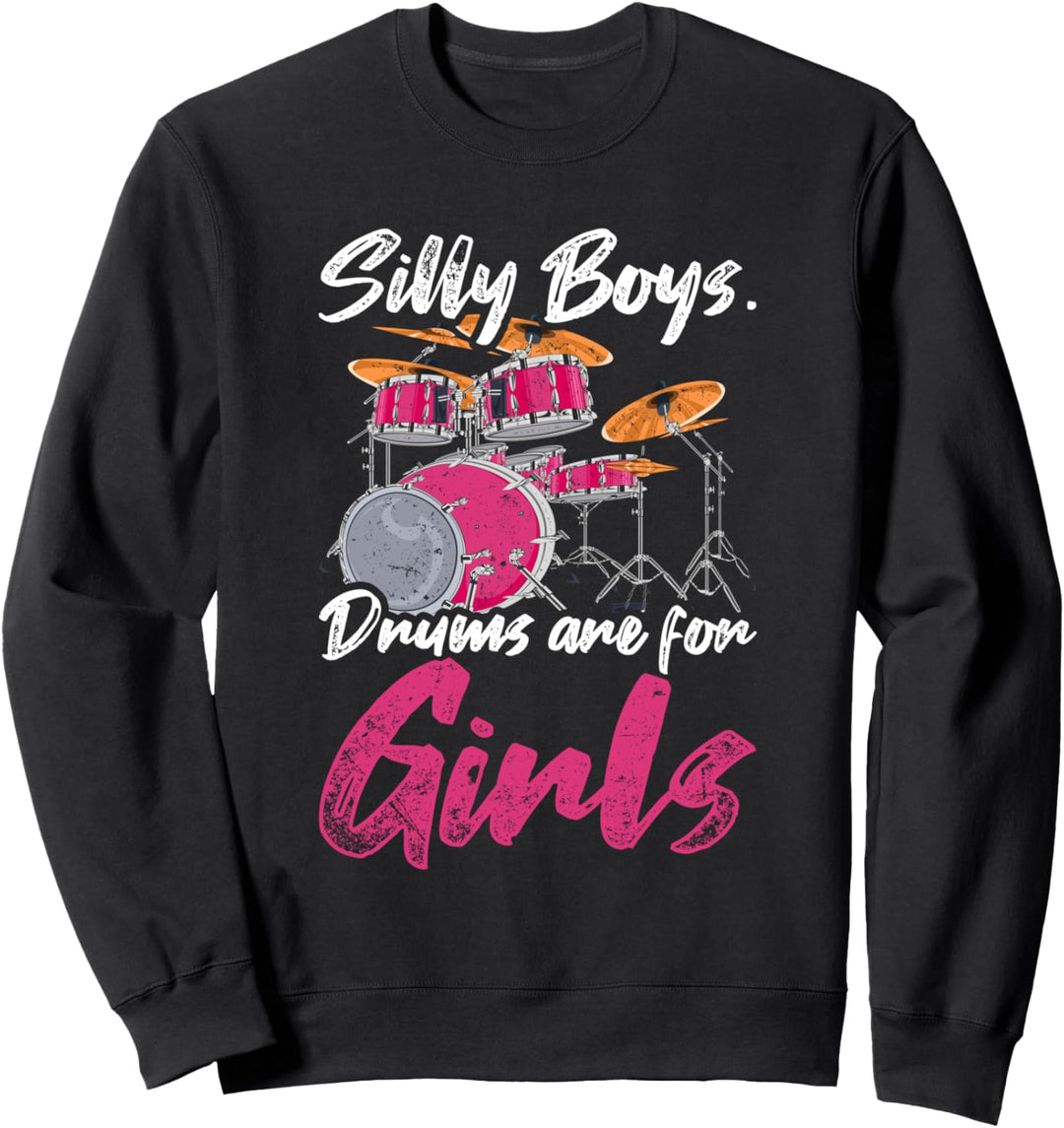 Mädchen Jungen Kinder Drummer Geschenk Lustiges Schlagzeug Sweatshirt
