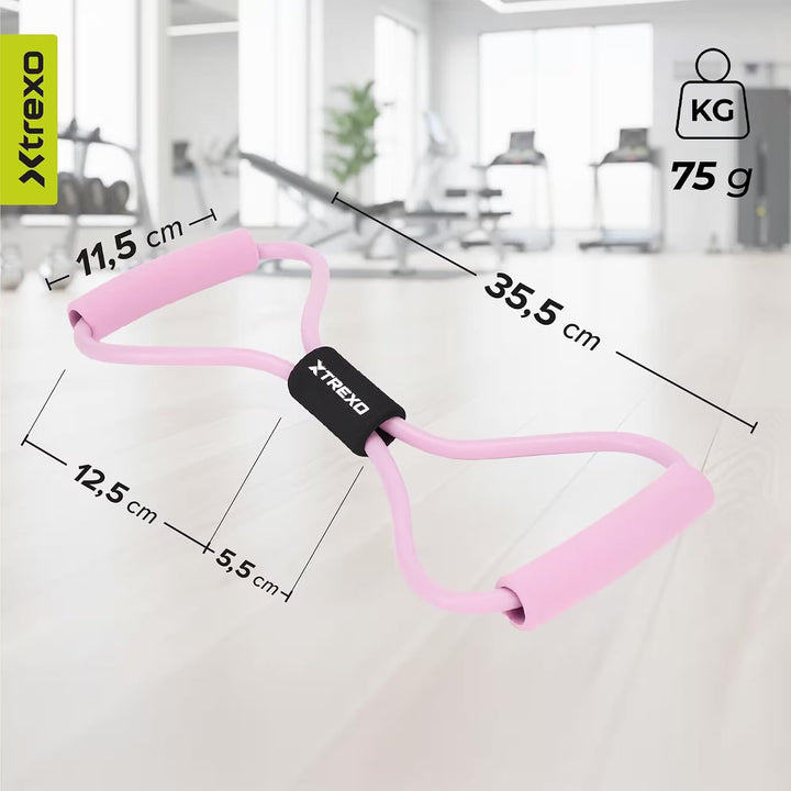 Fitness Expander mit Griffen – Widerstandsband aus TPR & Schaumstoff – 100 cm – Elastisches Training