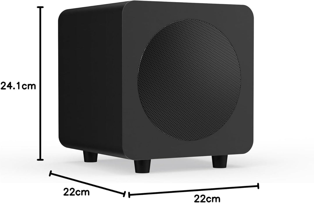 Kanto SUB6 Sealed Powered Subwoofer | 200W Peak Power | 6” Woofer | Quick & Accurate Bass | Ultra-co
